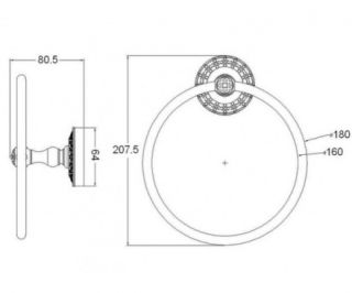 Полотенцедержатель кольцо Zorg Antic AZR 11 BR бронза